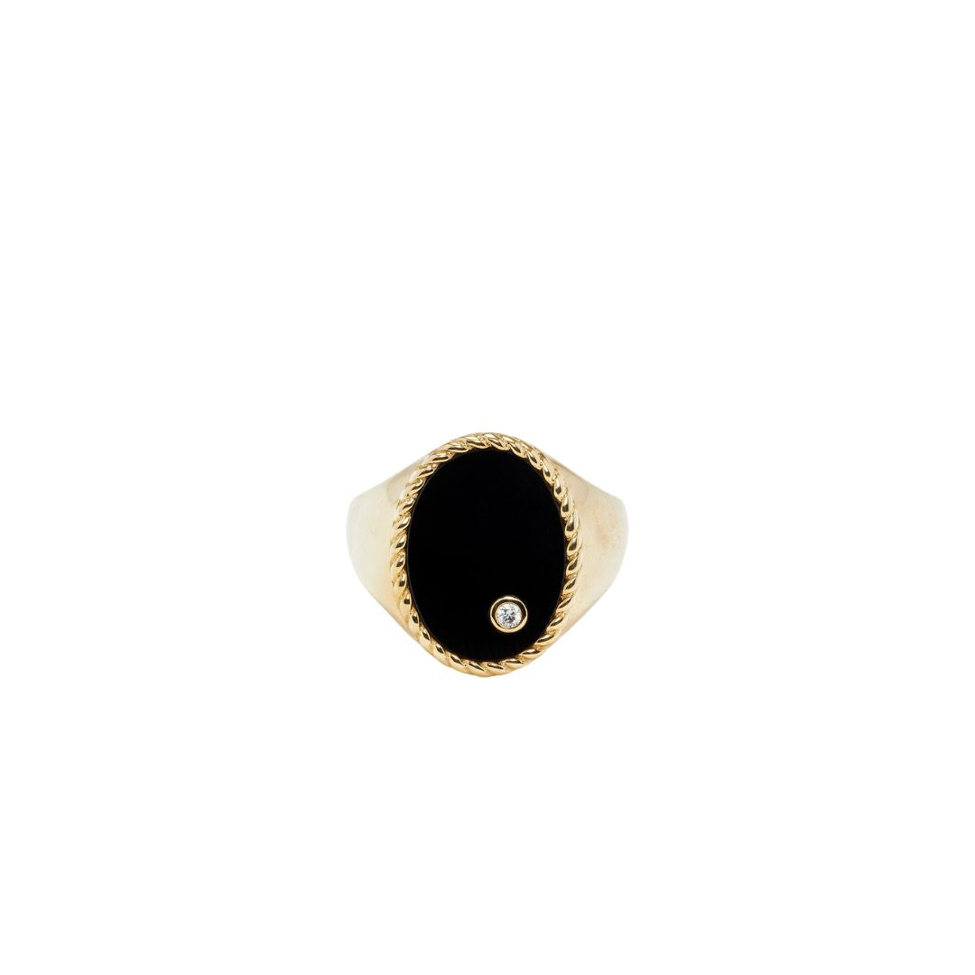 Onyx Oval Signet Ring