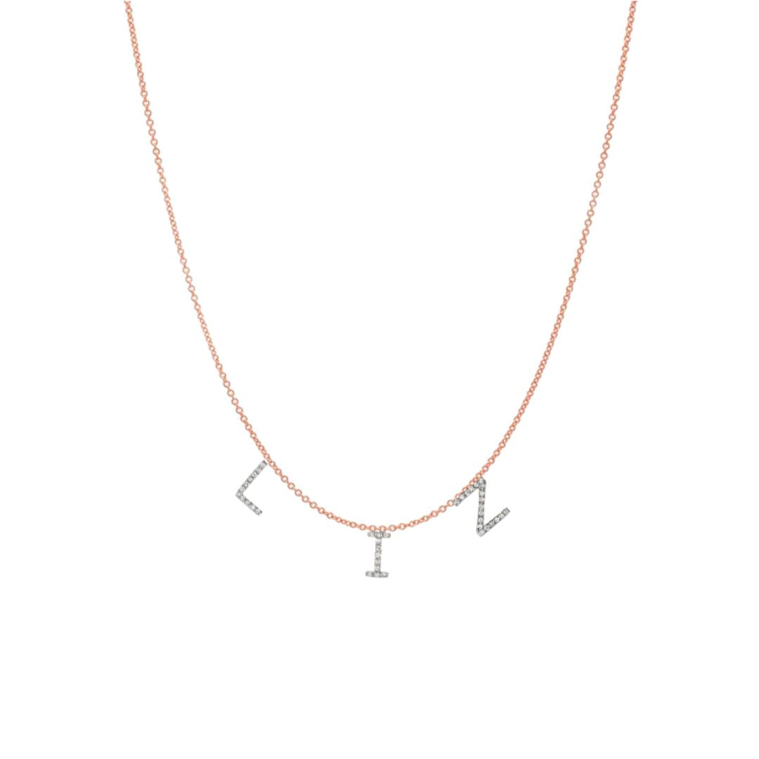 Diamond Initial Spaced Necklace