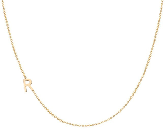 Asymmetrical R Initial Necklace