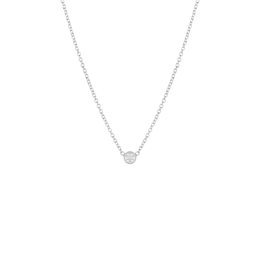 Small Bezel Diamond Necklace