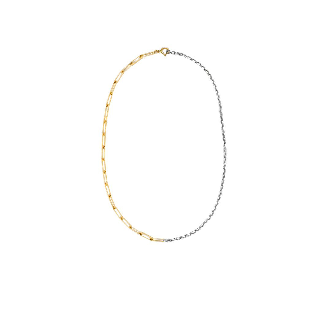 Two-Tone Mixed Chain Necklace