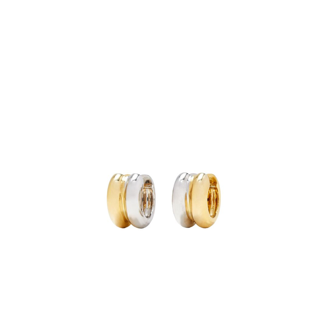 Mini Two-Tone Double Hoop Earrings