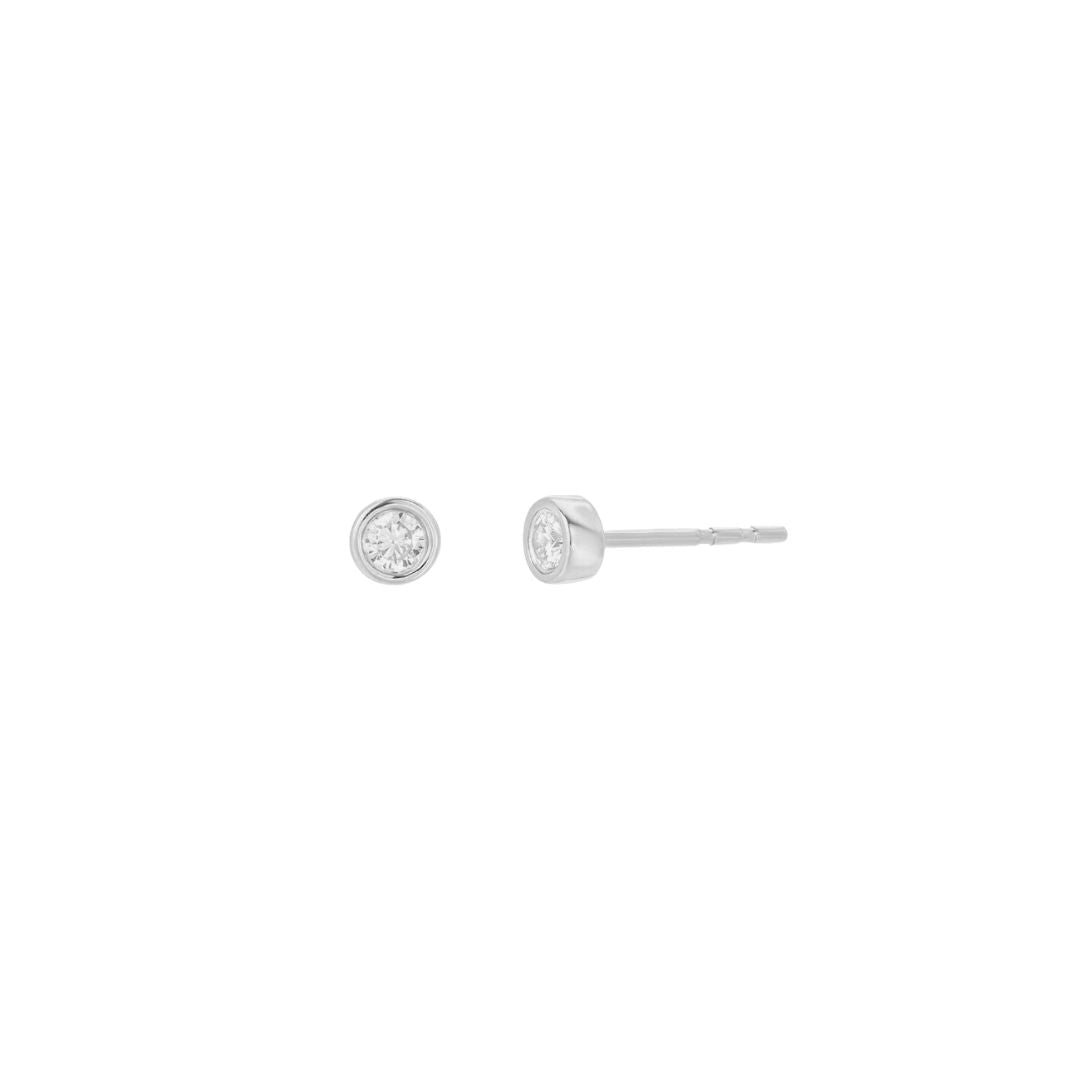 Bezel Diamond Stud Earrings