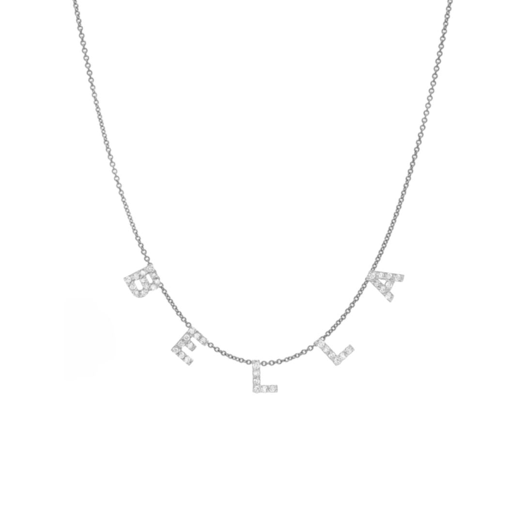 Mini Diamond Initial Spaced Necklace