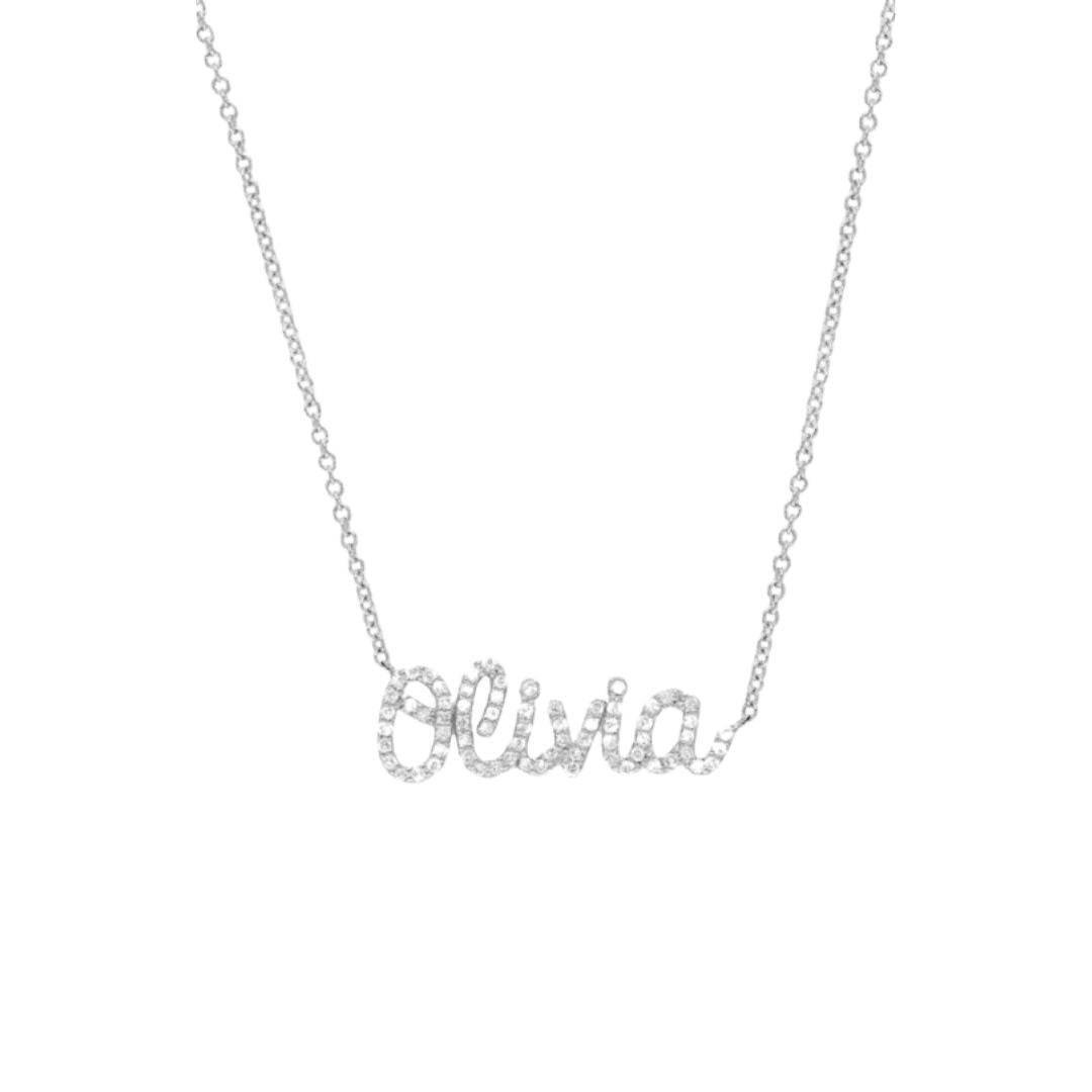 Diamond Script Name Necklace