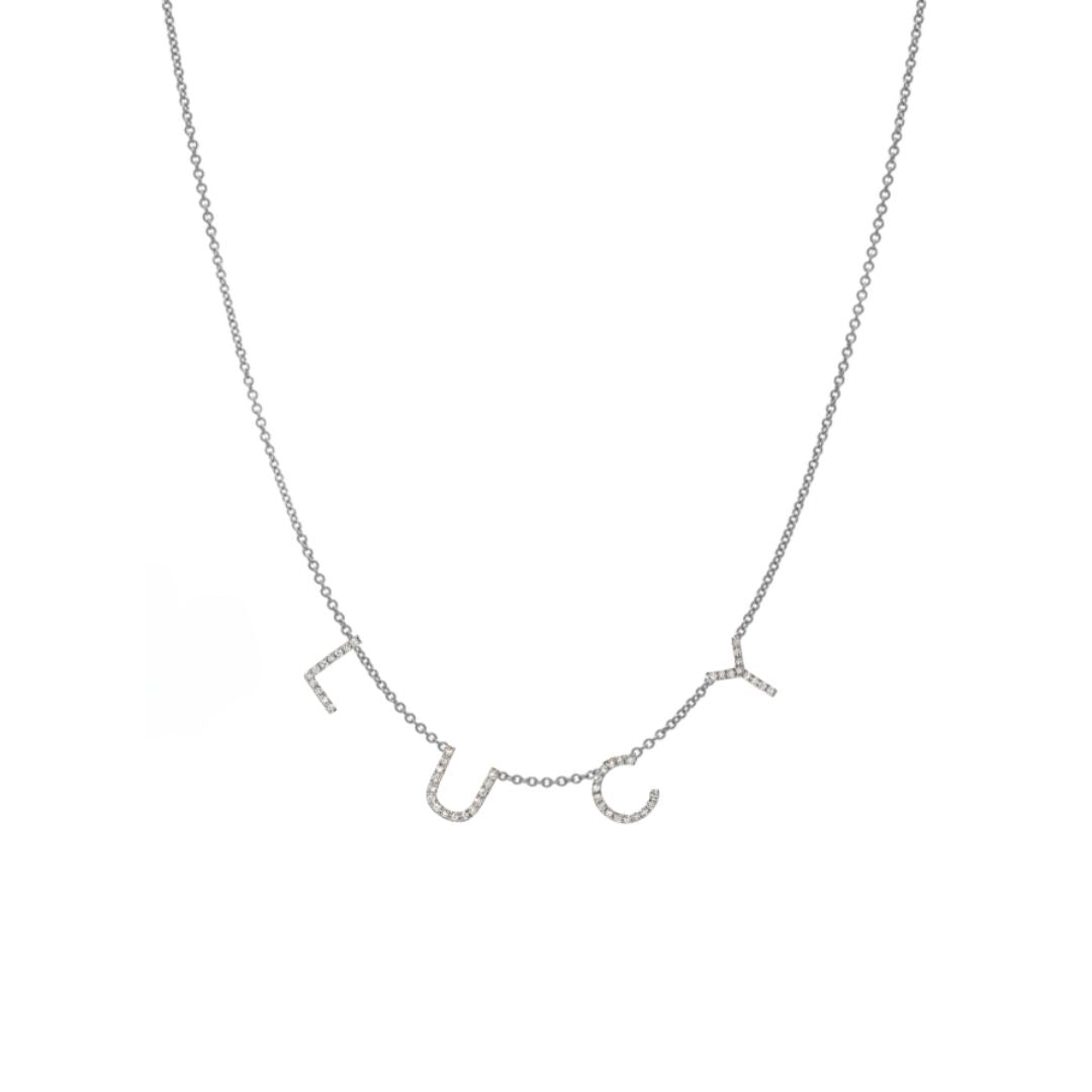 Diamond Initial Spaced Necklace