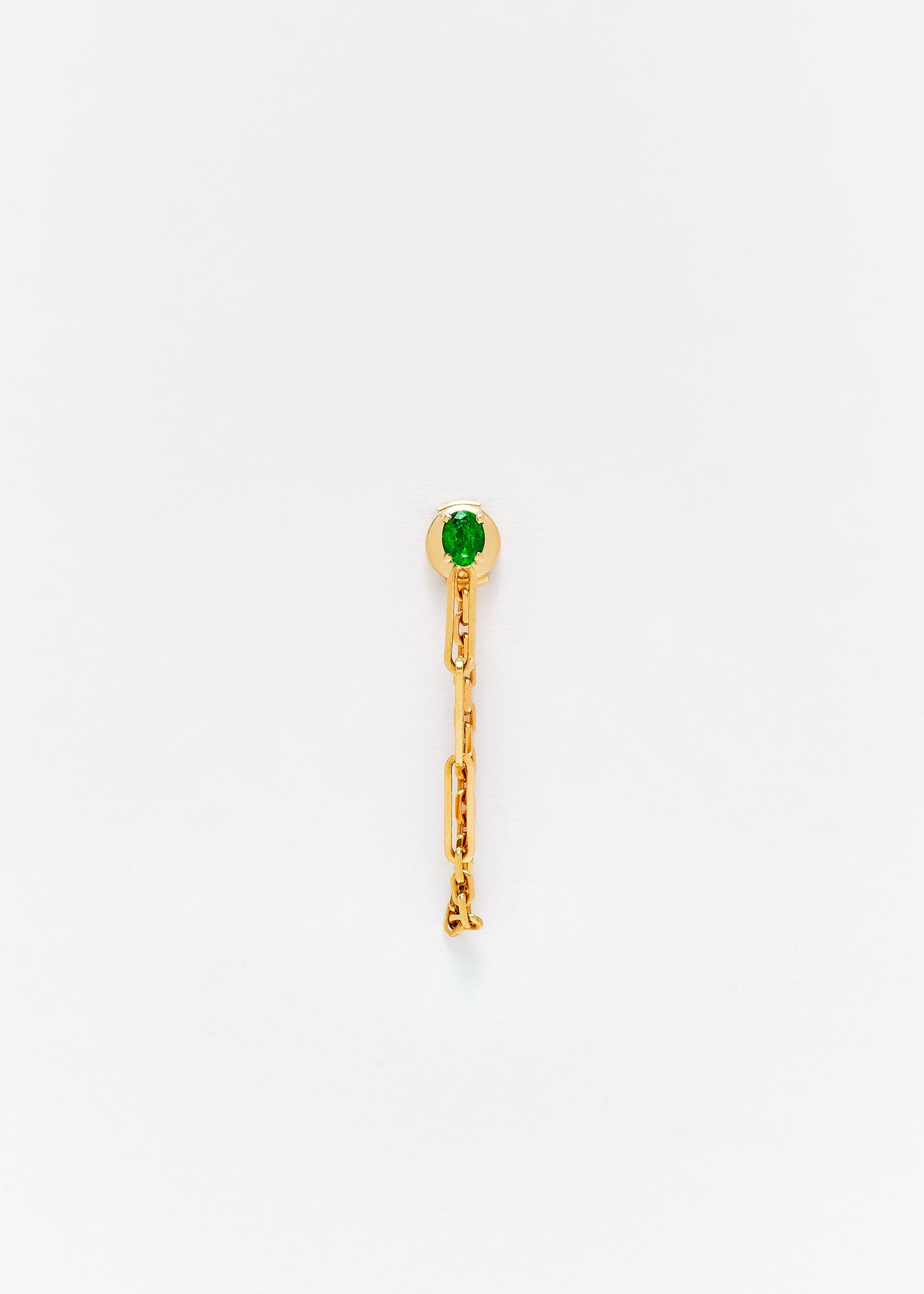 Emerald Solitaire Chain Earring