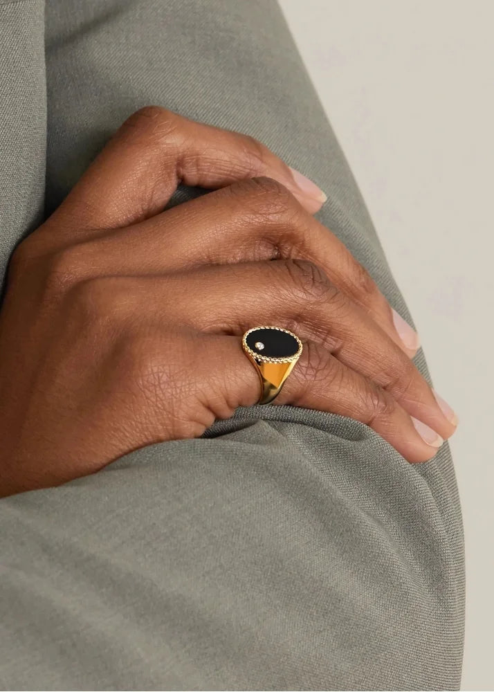 Onyx Oval Signet Ring