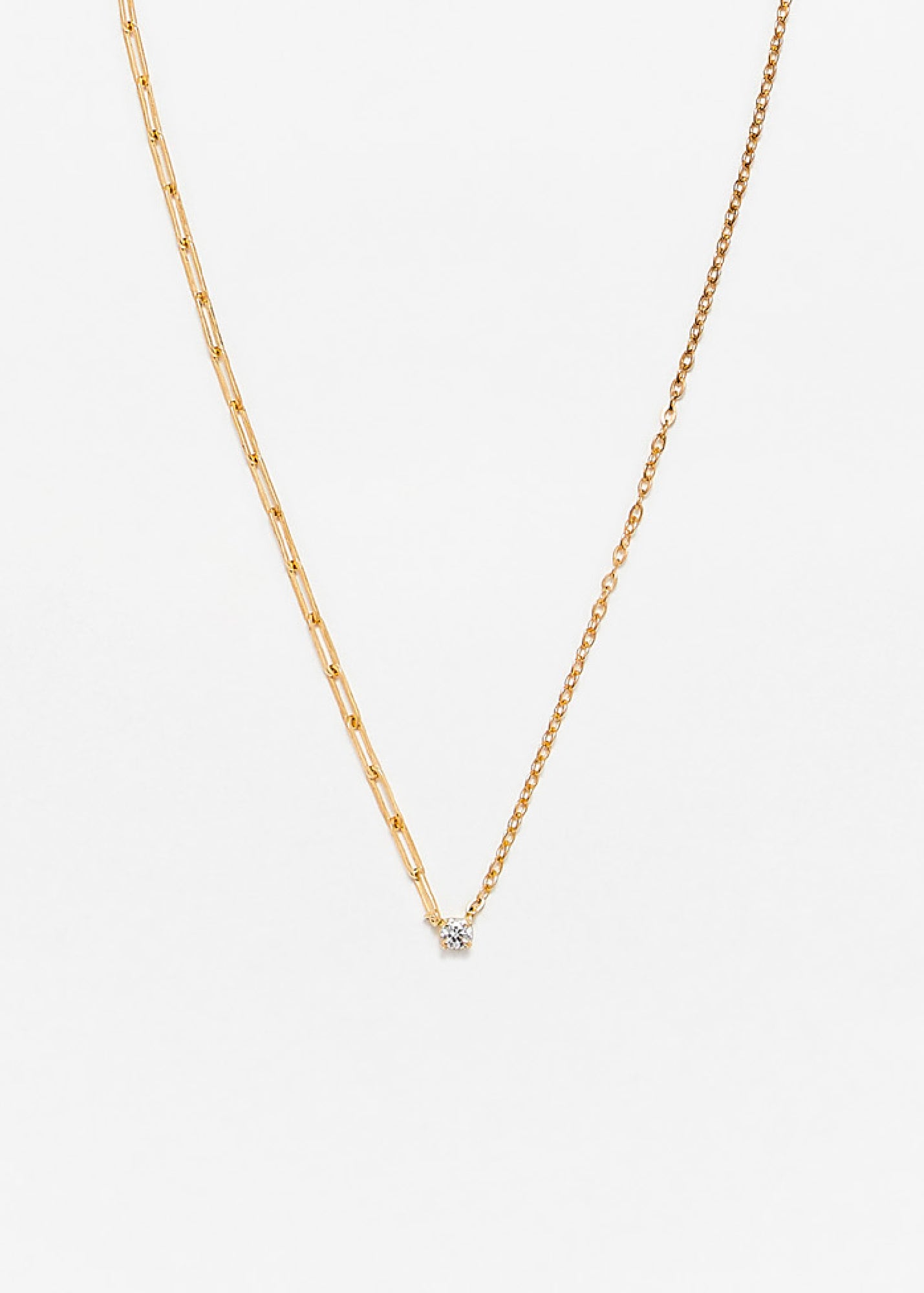 Diamond Solitaire Chain Necklace