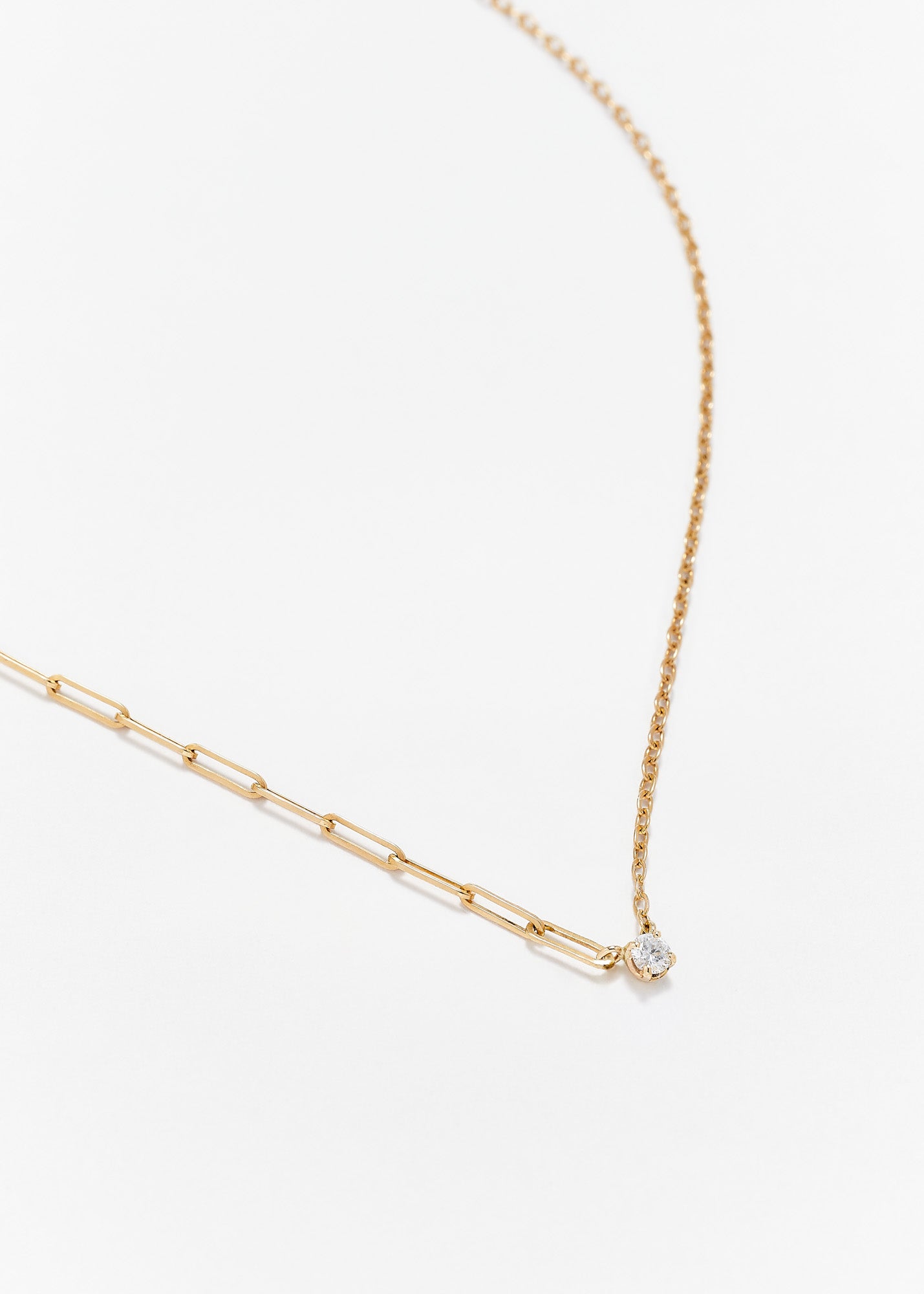 Diamond Solitaire Chain Necklace
