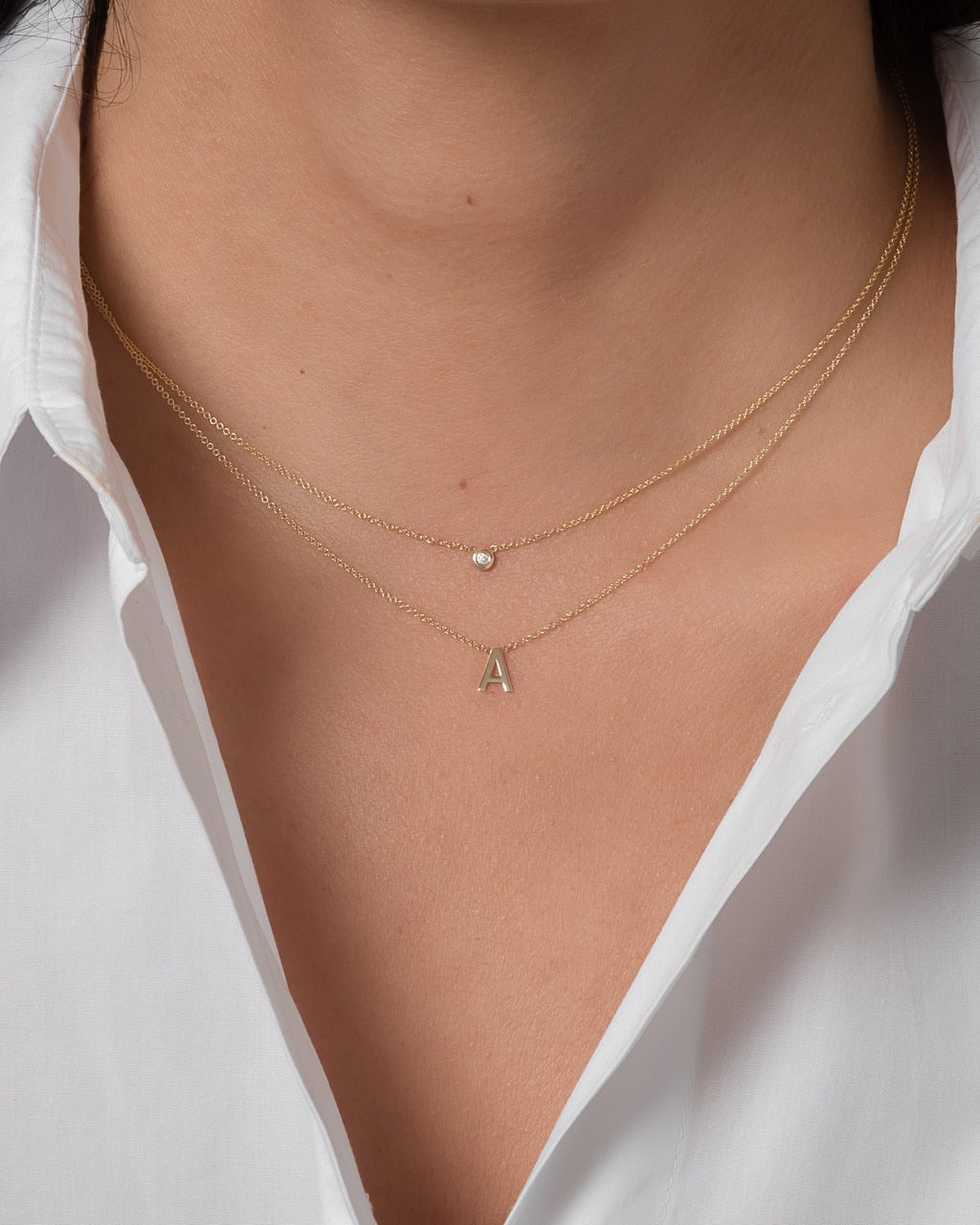 Mini Bezel Diamond Necklace