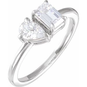 1ct Lab-Grown Diamond Two Stone Mixed Ring