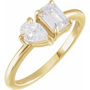 1ct Lab-Grown Diamond Two Stone Mixed Ring