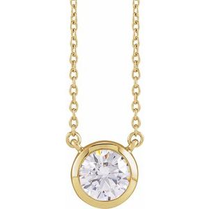 1ct Lab-Grown Diamond Bezel Set Necklace