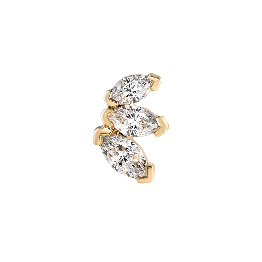 Fleurescent 3 Marquise Diamond Stud