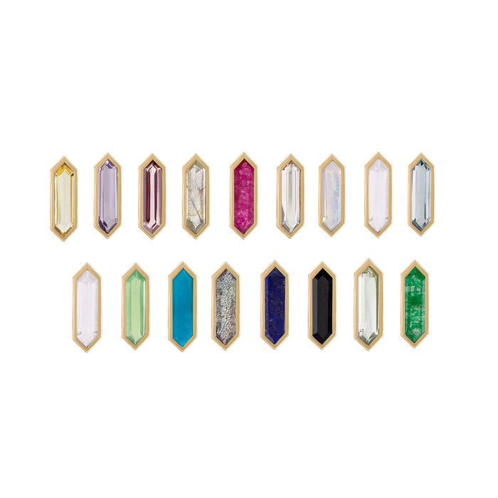 Mini Hexa Gemstone Stud