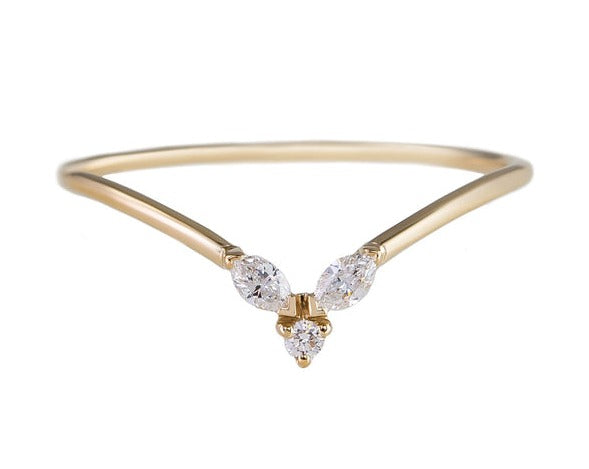 Marquise and Round Diamond Fleurescent Stacking Ring