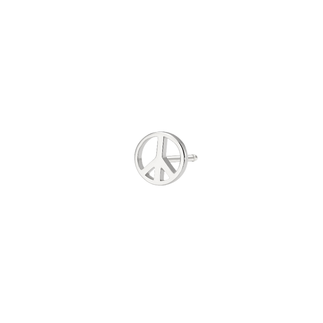 Tiny Peace Sign Stud Earring