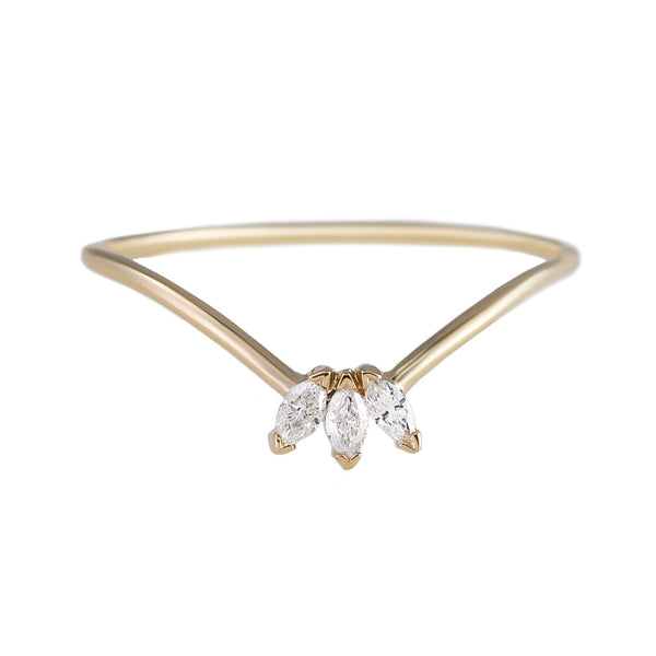 Triple Marquise Diamond Fleurescent Stacking Ring