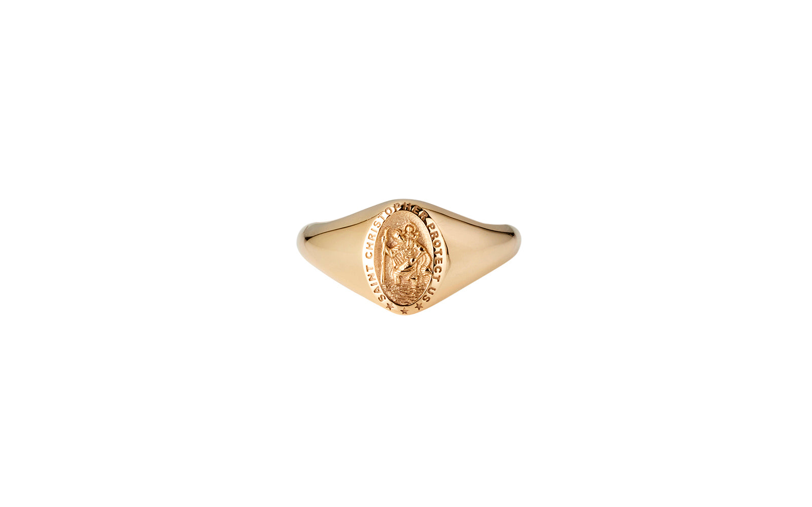 Signet St Christopher Pinky Ring