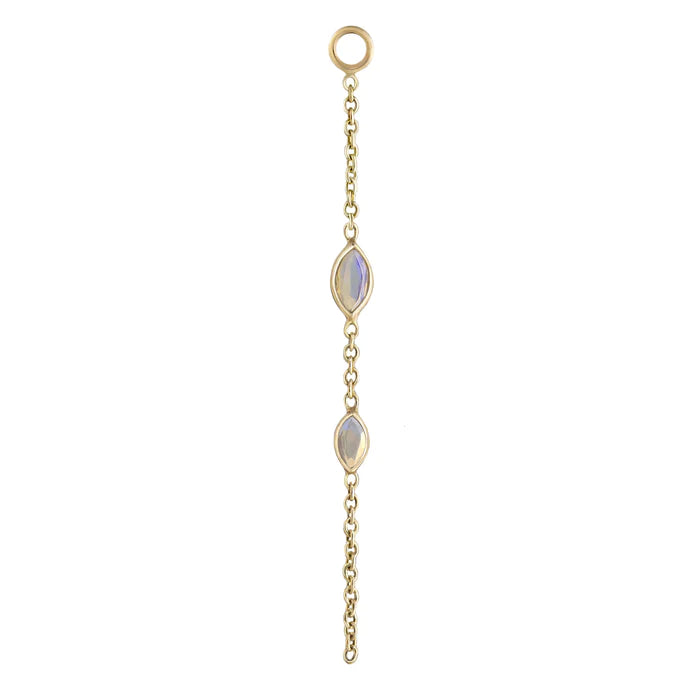 Double Marquise Gemstone Chain Plaque