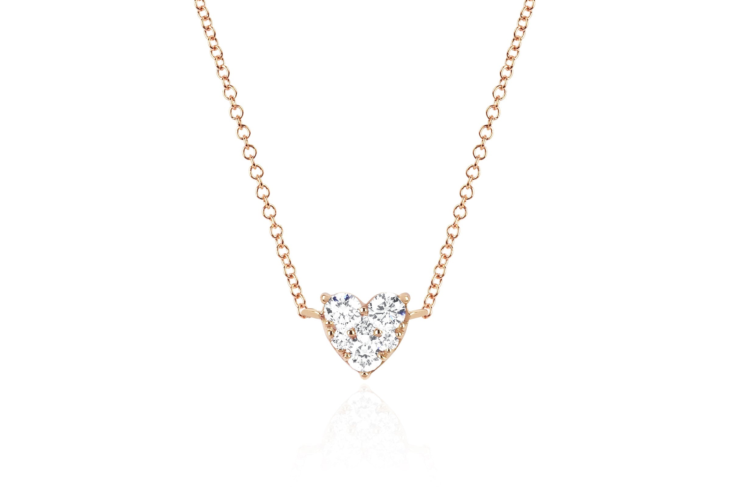 Full Cut Diamond Heart Choker Necklace