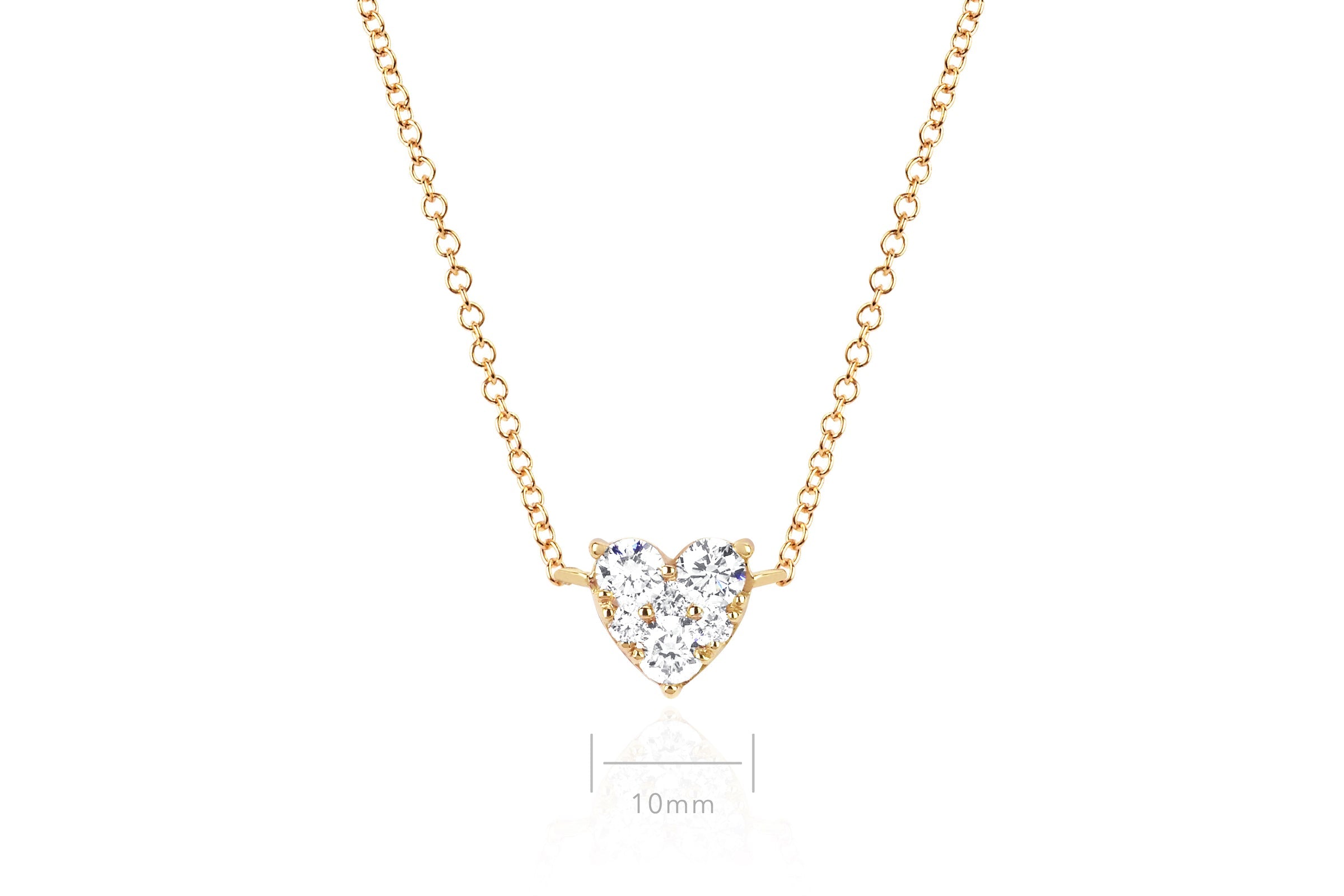 Full Cut Diamond Heart Choker Necklace