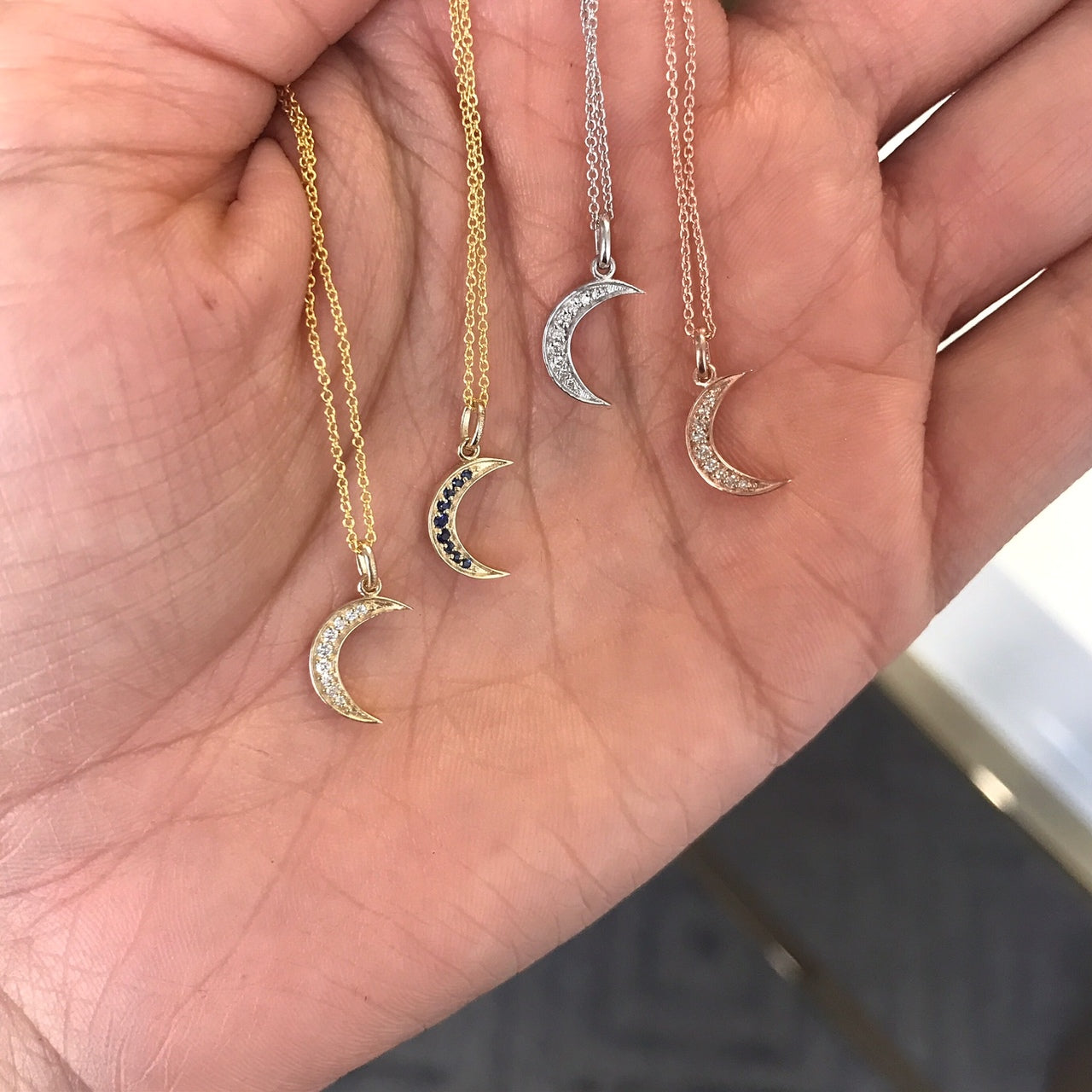 Diamond Moon Necklace