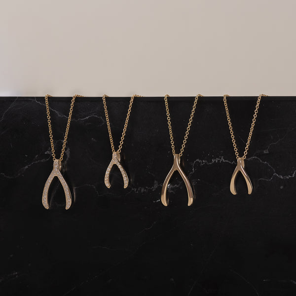 Mini Diamond Wishbone Necklace