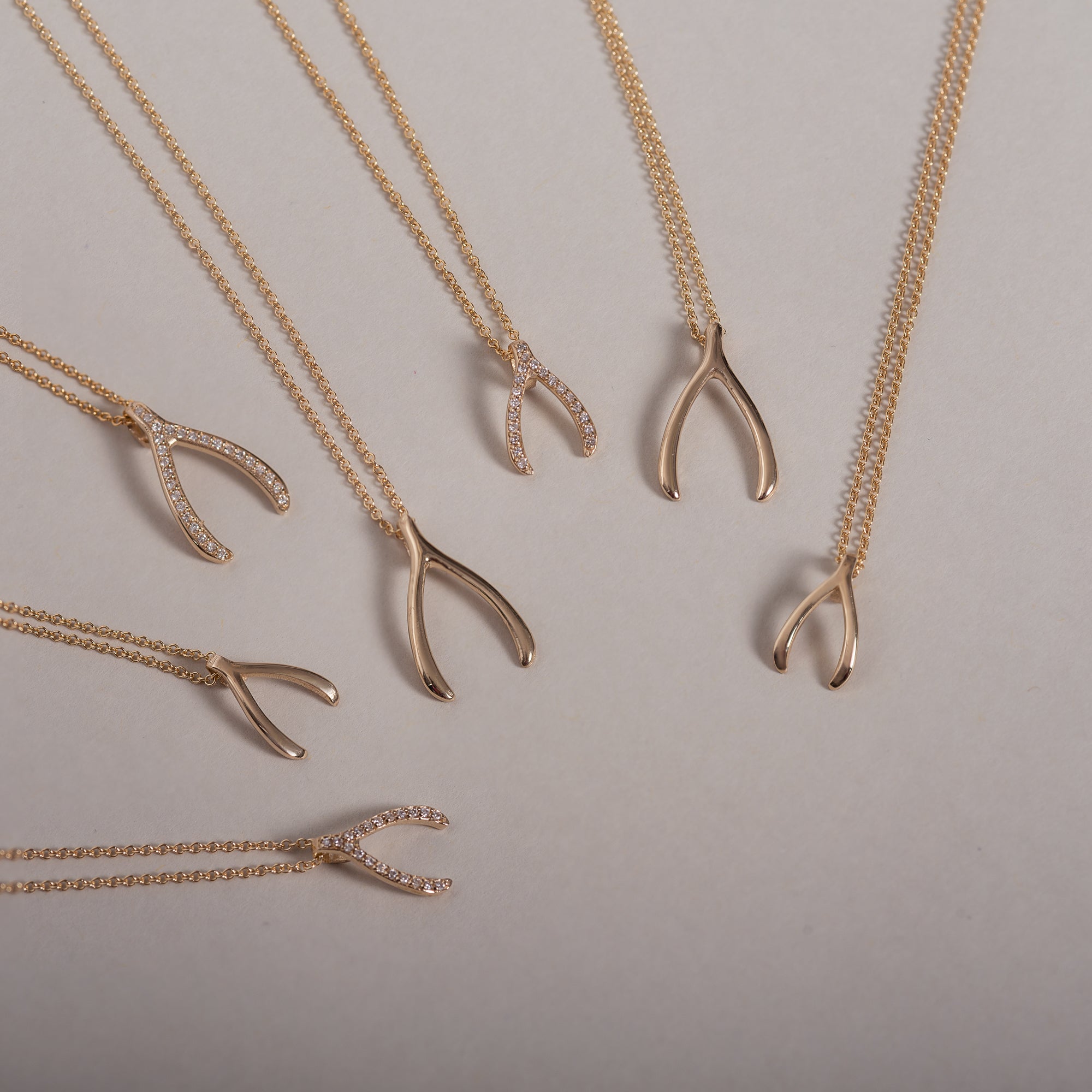 Mini Diamond Wishbone Necklace