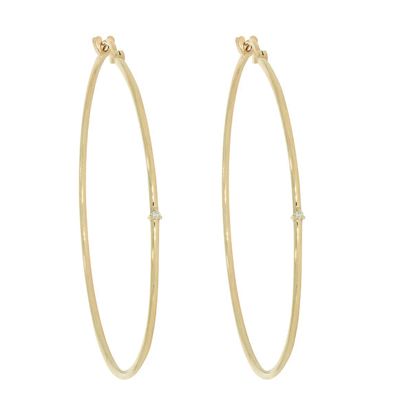 Large Petite Diamond Hoops