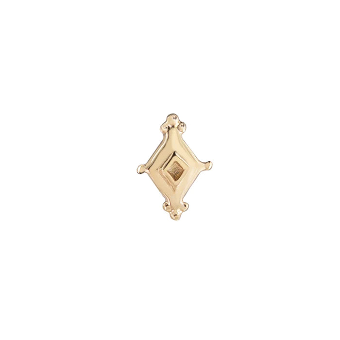 Mini Dala Detail Gold Stud - Diamond Shape