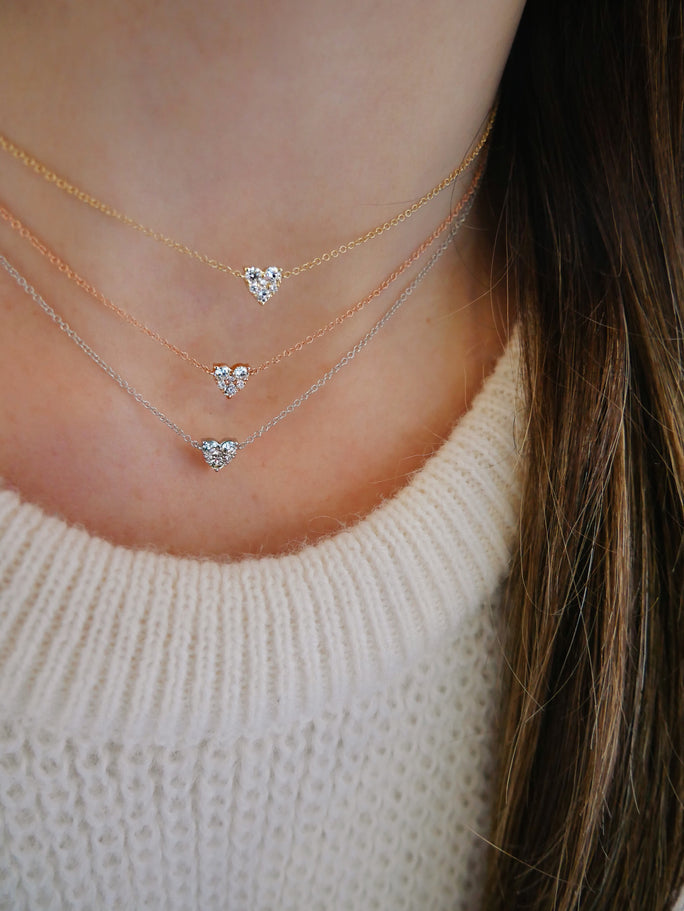 Full Cut Diamond Heart Choker Necklace