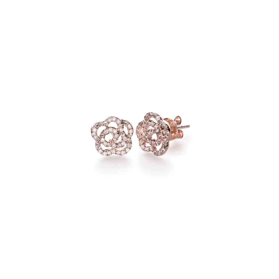 Diamond Rose Stud Earring