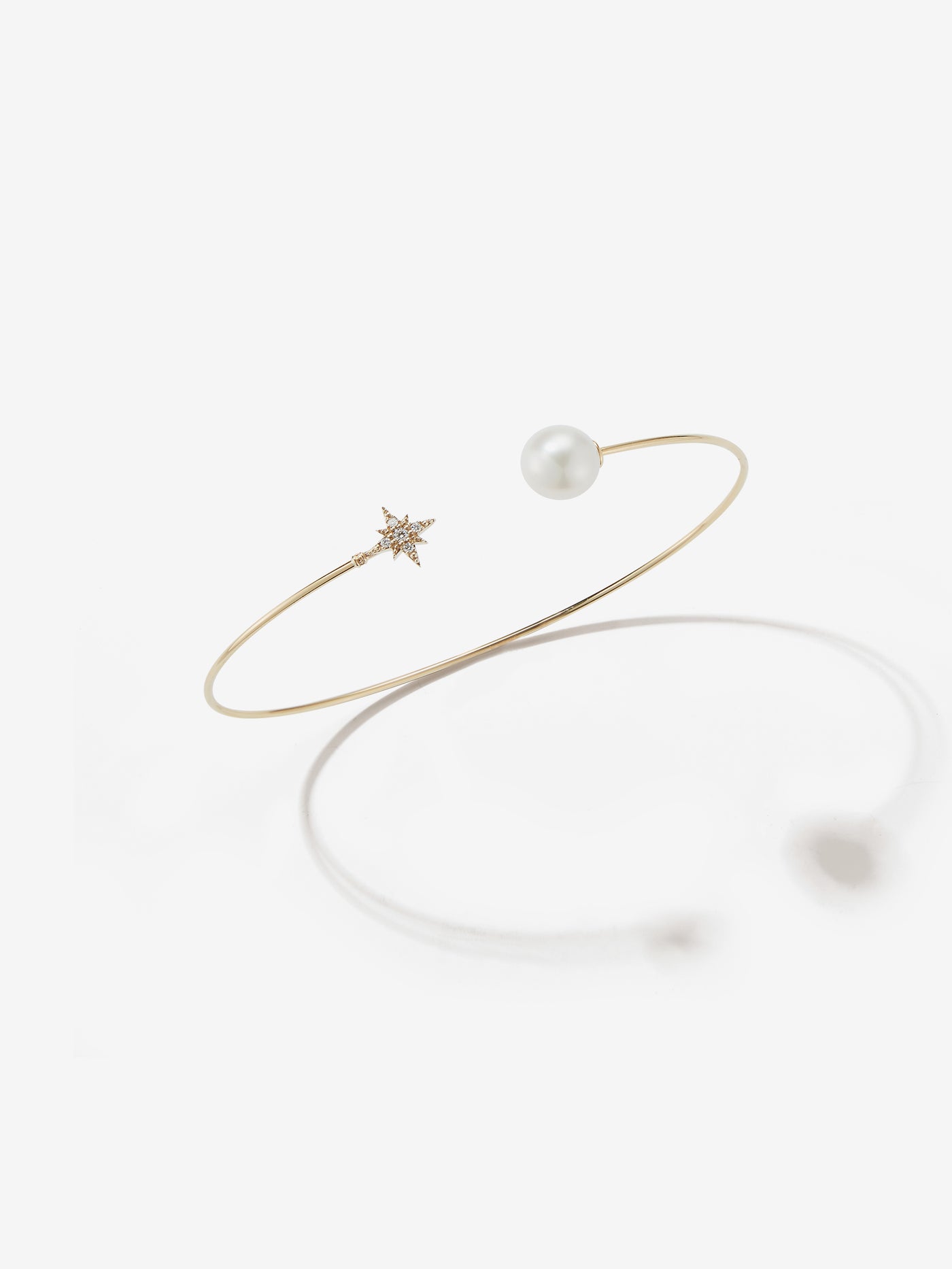 Small Diamond Star and Pearl Cuff