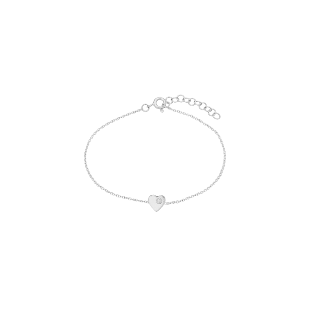 Tiny Heart Bracelet with Diamond