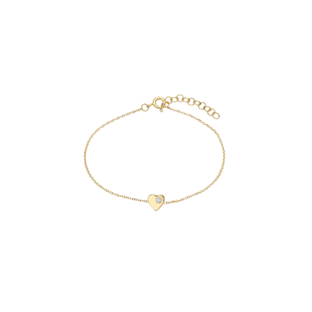 Tiny Heart Bracelet with Diamond