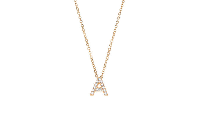 Diamond A Initial Necklace