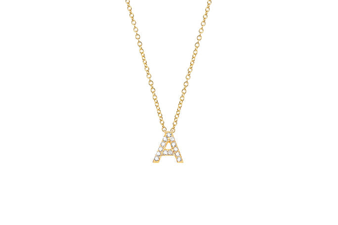 Diamond A Initial Necklace