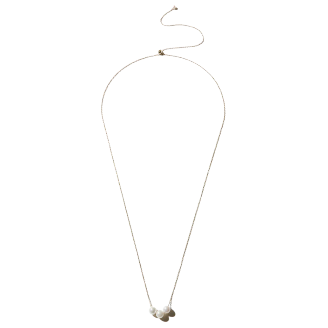 Three Pearl Lariat Necklace