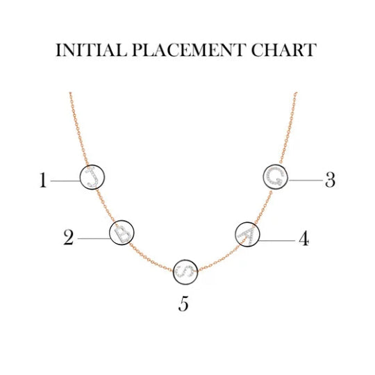 Diamond Asymmetrical Initial Necklace - 2 initials