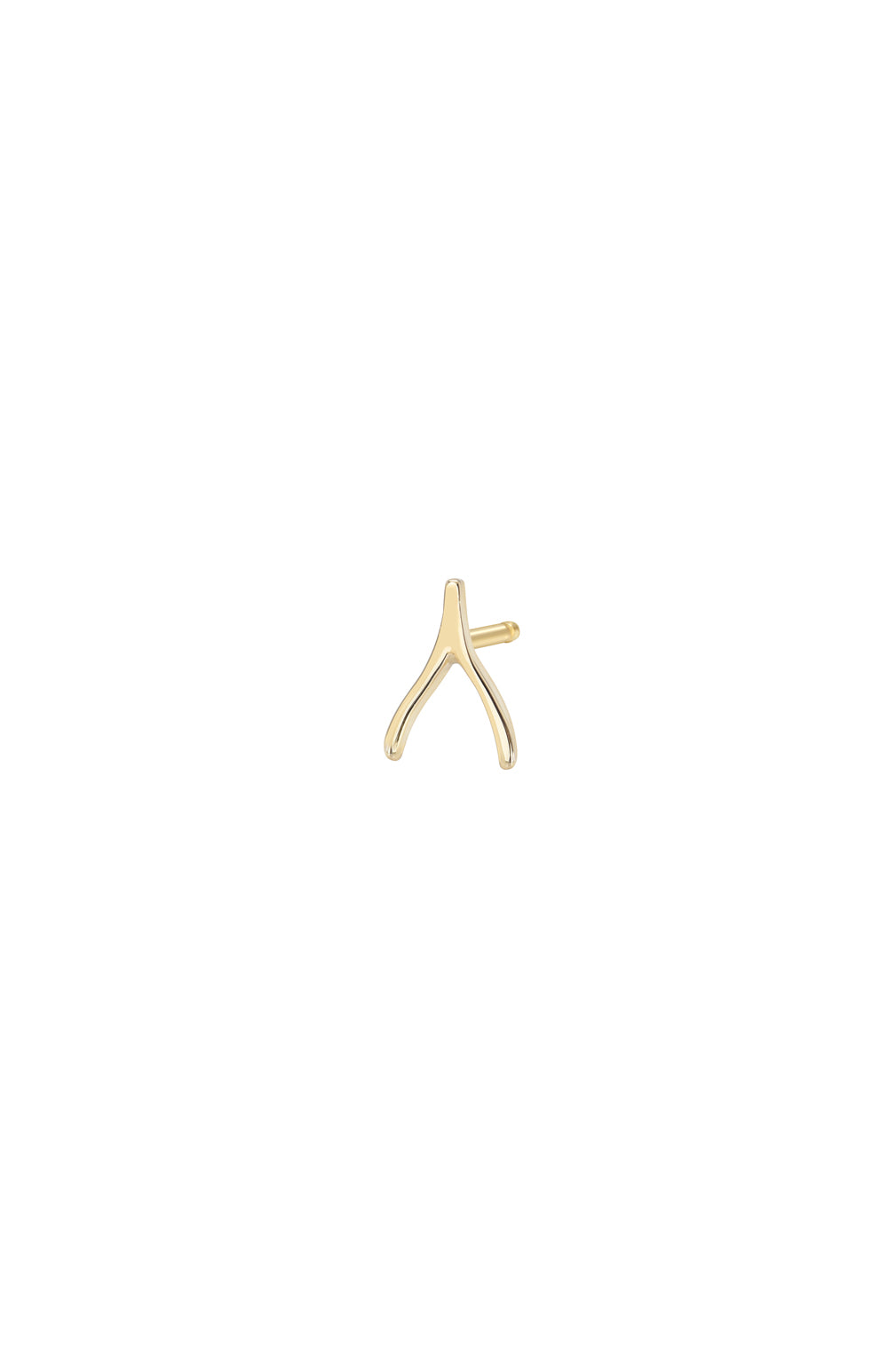 Tiny Wishbone Stud Earring